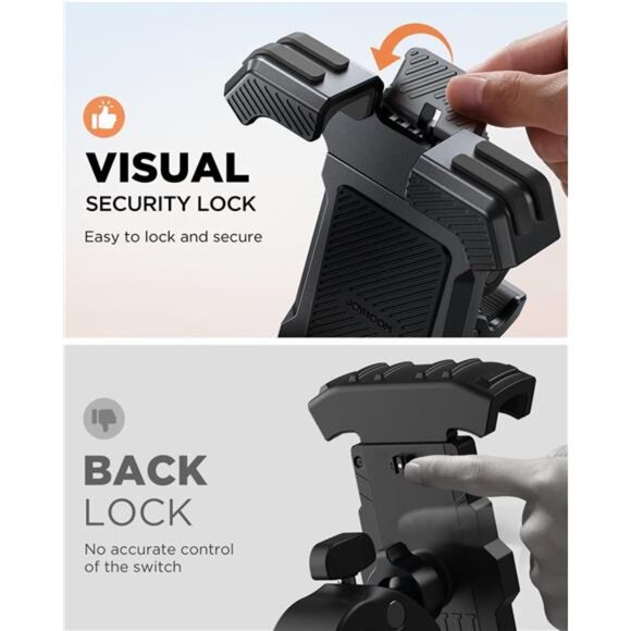 Motorcycle Phone Mount, [Fastest Visualize Lock][150mph Wind Anti-Shake] - Picture 4 of 7